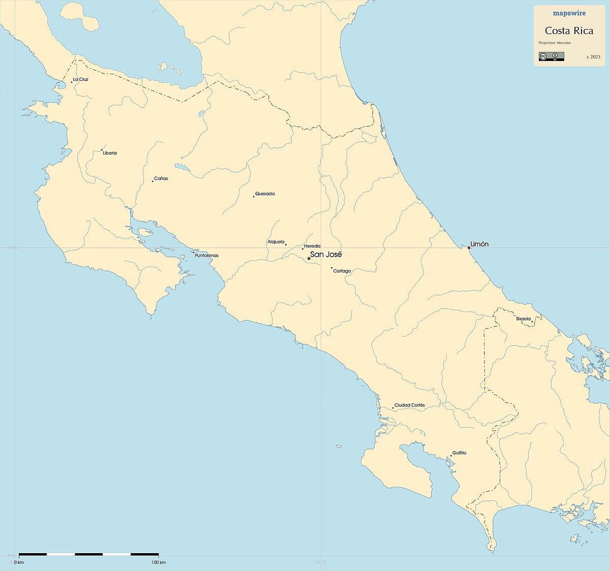 Free Maps Of Costa Rica Mapswire 7820