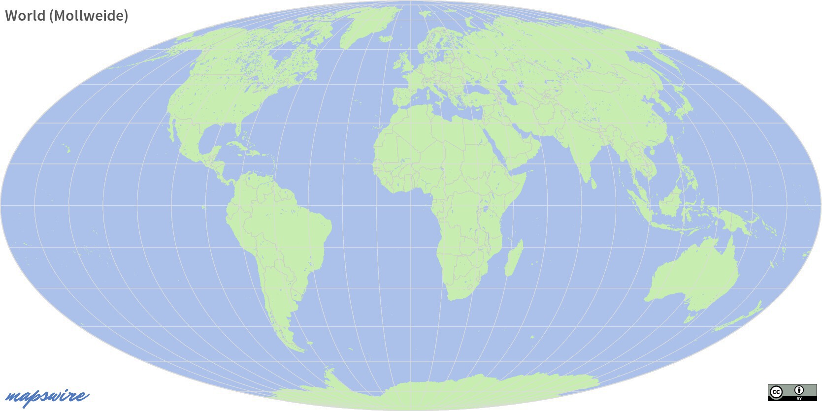 World (Mollweide) – License: CC BY 4.0