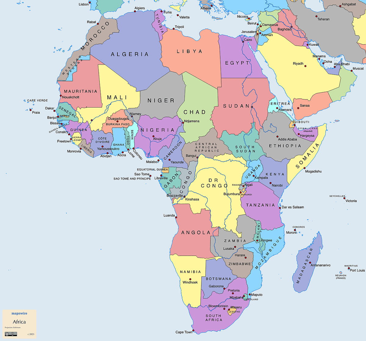 Free Maps of Africa | Mapswire