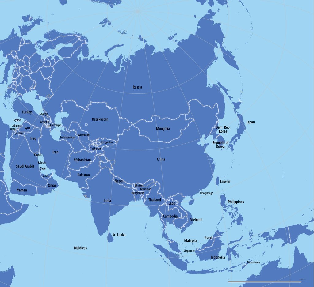 Political Maps of Asia | Mapswire