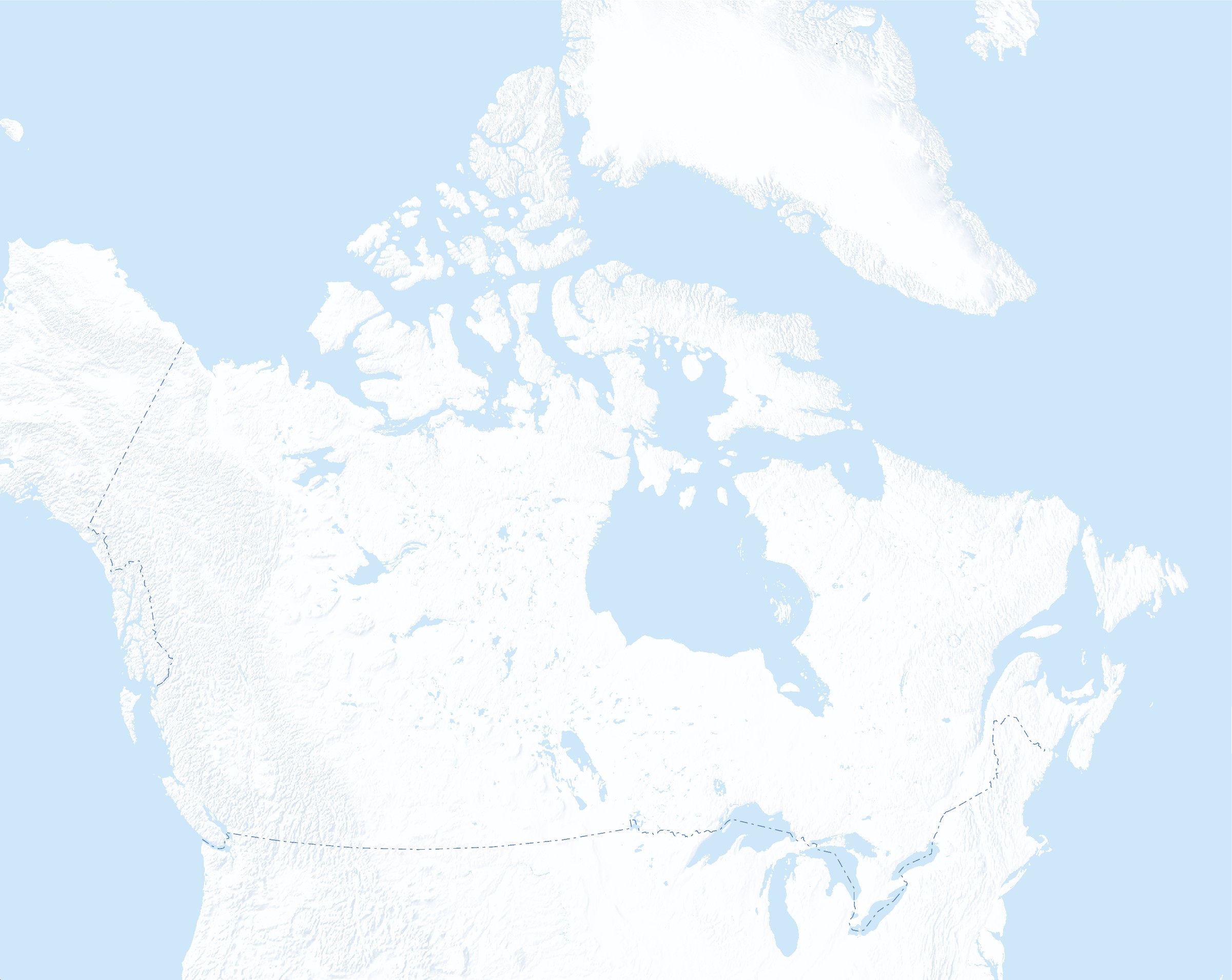 blank canada physical map
