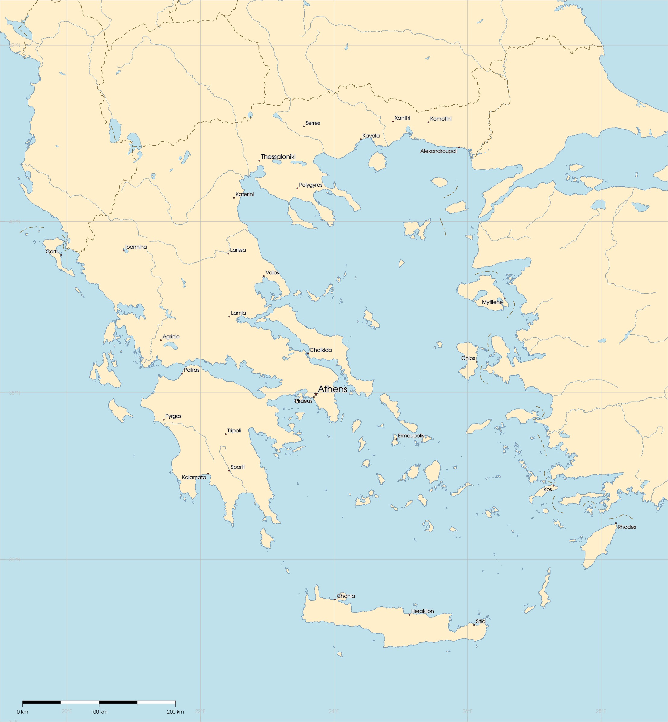 Free Maps of Greece | Mapswire