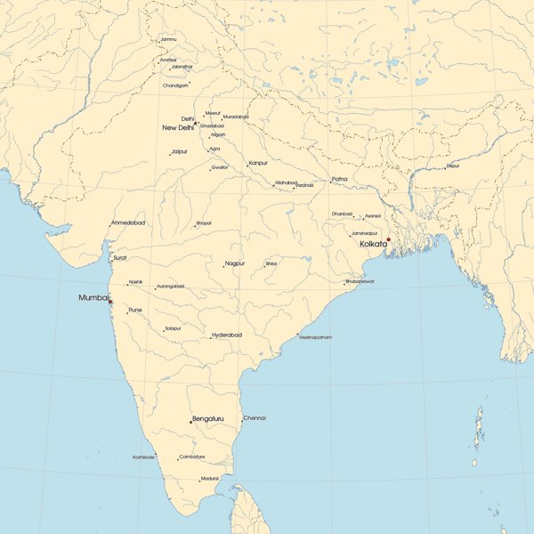 Axis Map India Free Maps of India | Mapswire