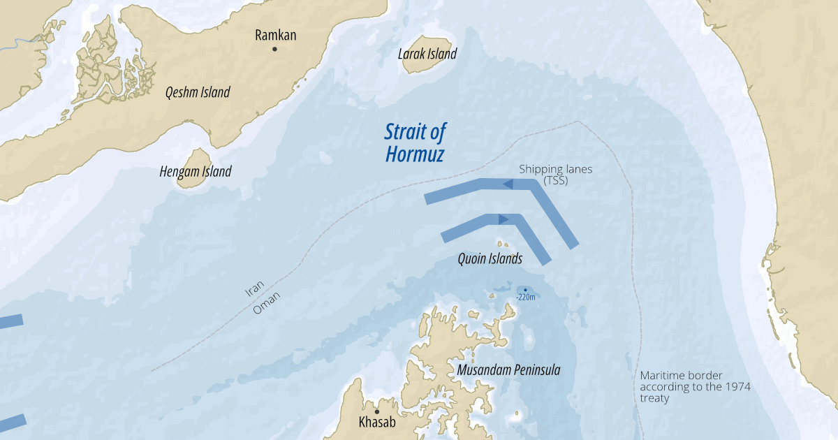 Map of the Strait of Hormuz